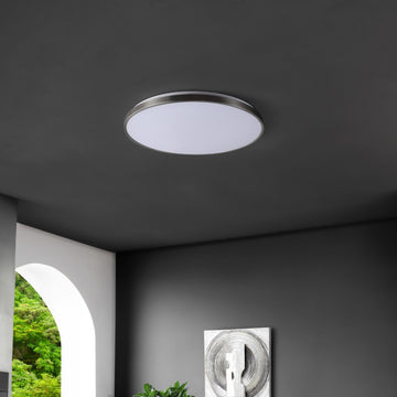 Astrid 21.25" Modern Minimalist Iron Circle Integrated LED Flush Mount - JONATHAN Y